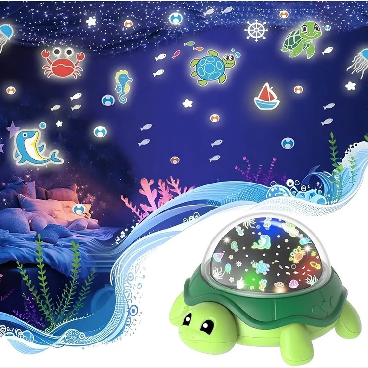 چراغ خواب کودک لاک پشتی پروژکتور دار Turtle Night Light Projector
